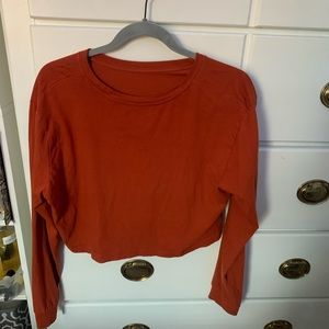 burnt orange crop top.